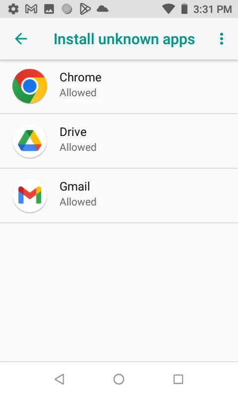 Permitir apps desconocidas
